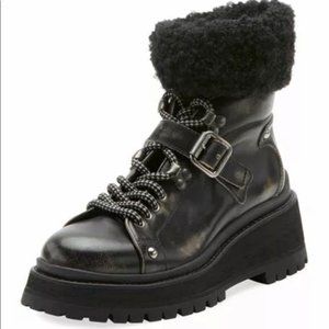 Miu Miu Lugged Sole Boots with Sock
